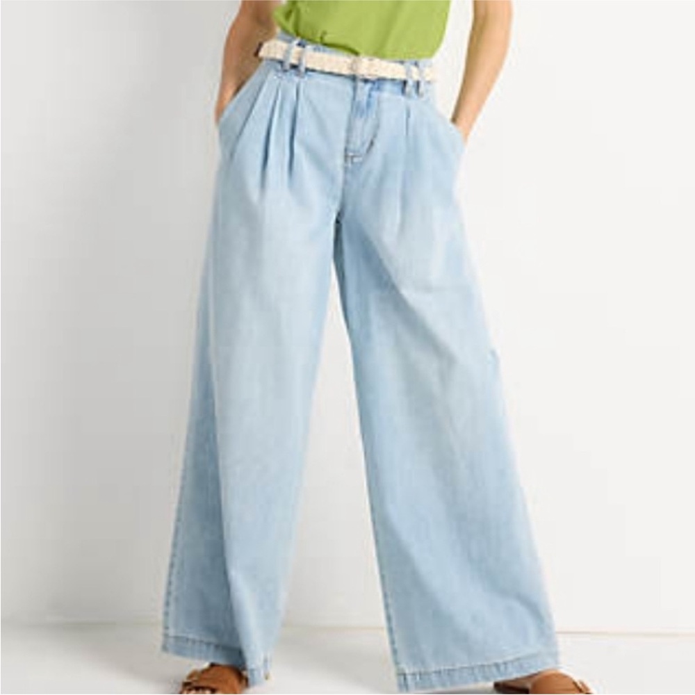 Lands' End Light Blue Wide Leg Jeans NWT